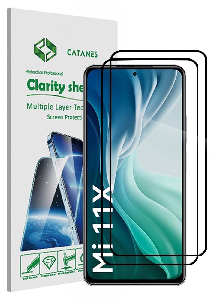 CATANES 2 Pack For Xiaomi Mi 11X Screen Protector Tempered Glass Full Glue Back - Image 1