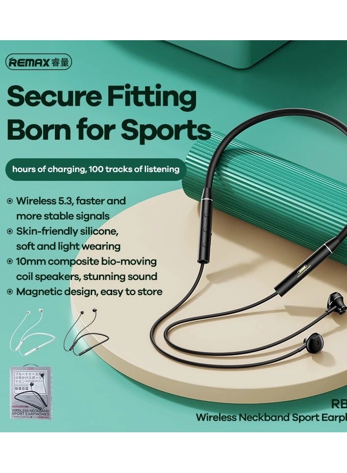 ريماكس سماعات أذن REMAX RB-S9 اللاسلكية عالية السعة، بتصميم حول الرقبة، مزودة بتقنية البلوتوث، وسماعات رأس رياضية مزودة بشاشة رقمية - Image 3