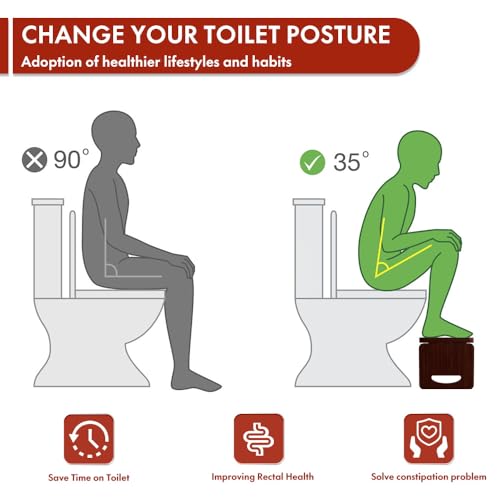 Beinilai Foldable Toilet Stool Squat Adult, 7 Inches Poop Stool for Bathroom, Bamboo Squatting Potty for Adults with Anti-Slip Strip (Brown) - Image 5