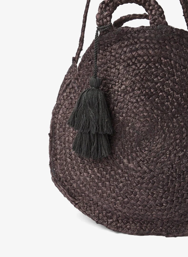 ONLY Round Jute Crossbody Bag
