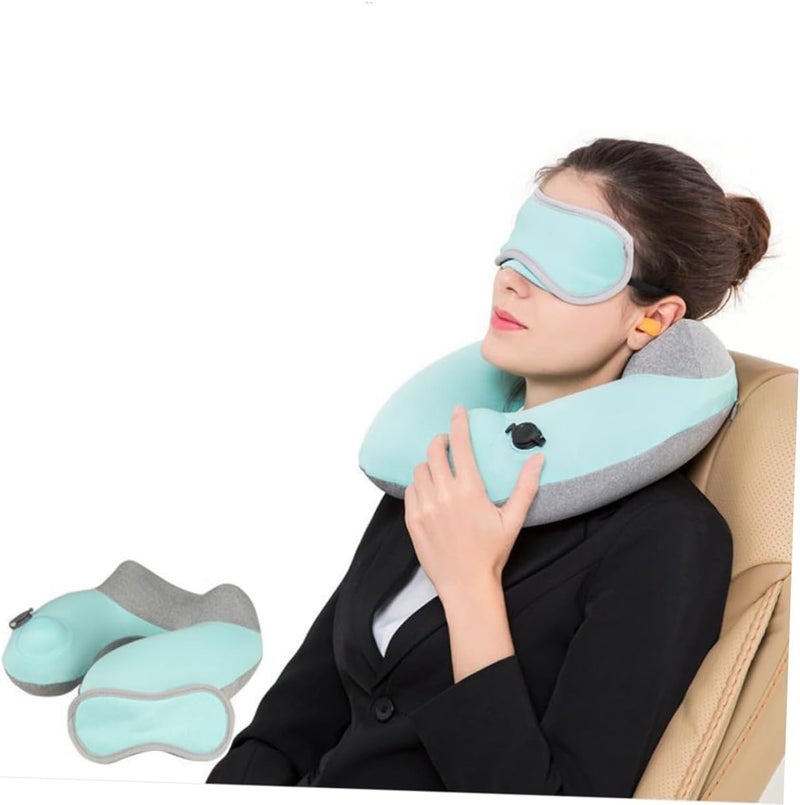 Unomor Inflatable Pillow u Shape Travel Neck Pillow Portable for Backpacking Flight Camping Grey - Image 2