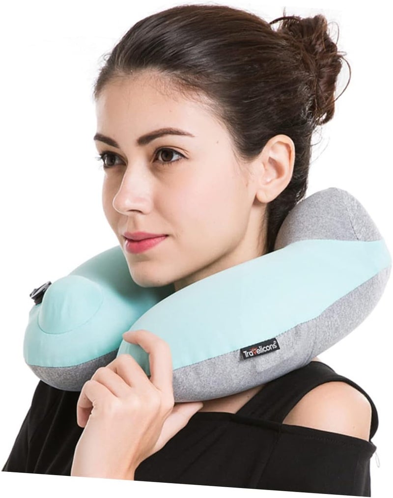 Unomor Inflatable Pillow u Shape Travel Neck Pillow Portable for Backpacking Flight Camping Grey - Image 5