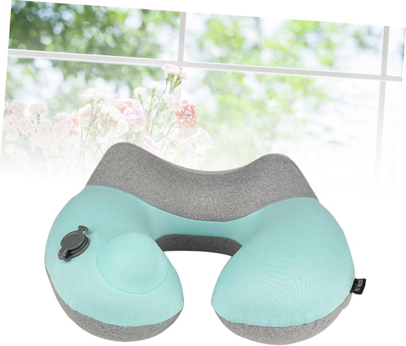 Unomor Inflatable Pillow u Shape Travel Neck Pillow Portable for Backpacking Flight Camping Grey - Image 3