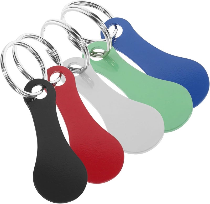 5pcs Shopping Trolley Token Keyring Set, Portable Colored Cart Coins Key Chain Rings for Supermarket Grocery Carts, Multipurpose Keychain Pendant for Everyday Shopping - Image 1