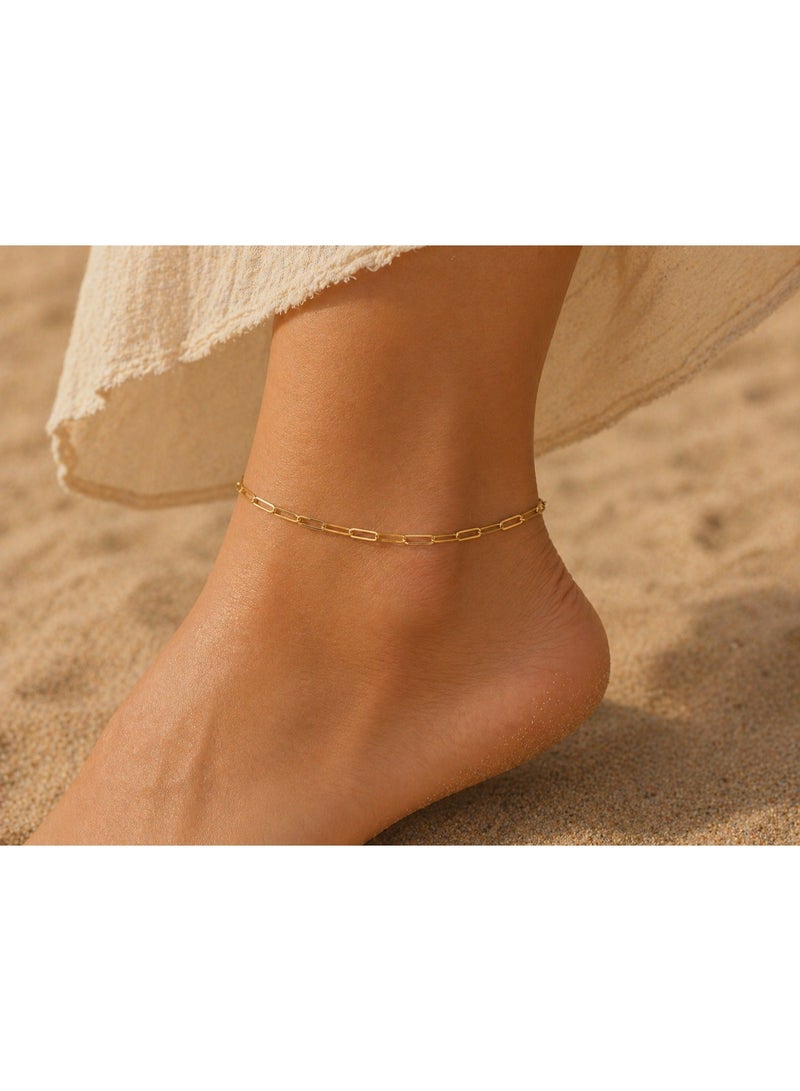 18K gold anklet, weight 0.74grams.