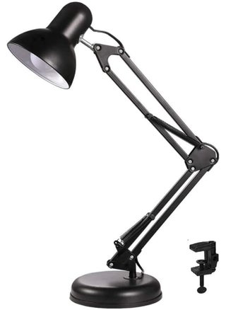 Metal Swing Arm Desk Lamp Interchangeable Base Or Clamp Classic Architect Clip On Study Table Lamp Multi Joint Adjustable Arm Black Finish including Energy Saving LED Bulb (Black) - pzsku/Z04FDC6C20D7C03708EC8Z/45/_/1729678979/285ff05d-ac37-48f3-b277-b901eab60f49