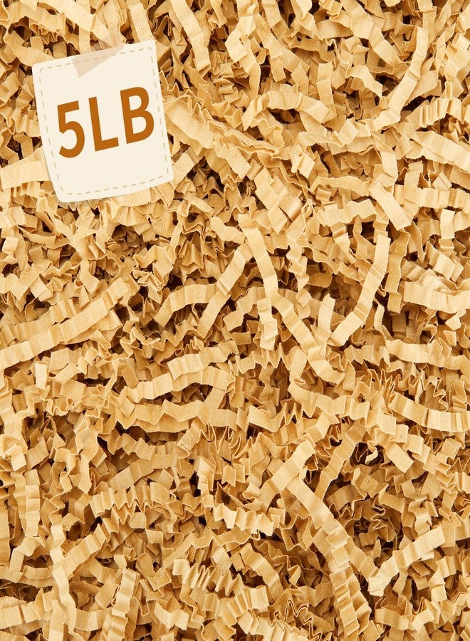 Ribbonlic 5 lb Kraft Crinkle Cut Paper Shred Filler Brown Shredded Paper for Gift Box Baskets Crinkle Filler for Holiday Bridesmaid Gifts Wrapping Filling Birthdays Decor - Image 1