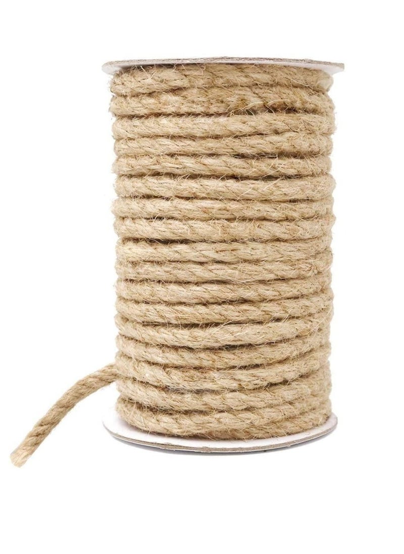 MARKQ Jute Rope 8mm x 10 Meter Natural Thick Hemp Twine Cord for Cat Scratcher, Gardening Tools, Bundling, DIY Crafts Decoration  - Image 1