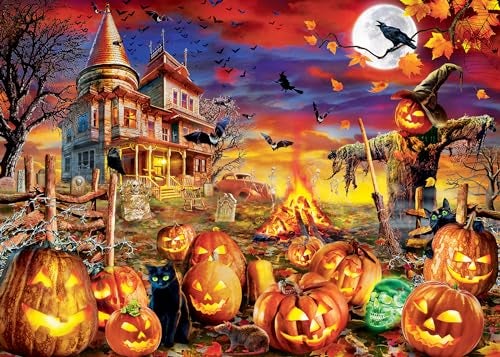 MasterPieces 500 Piece Glow in The Dark Halloween Jigsaw Puzzle - All Hallow's Eve - 15"x21" - Image 2