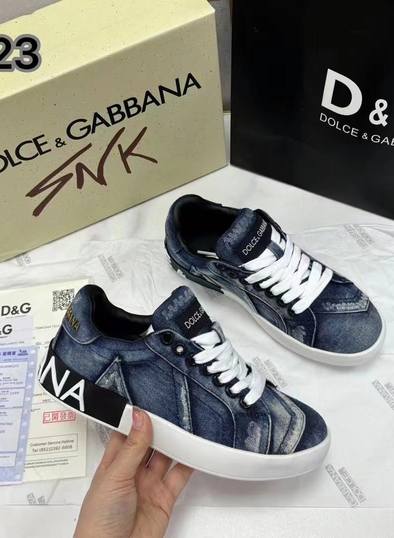 D&G Portofino Calfskin Sneakers with DG Logo - Image 2