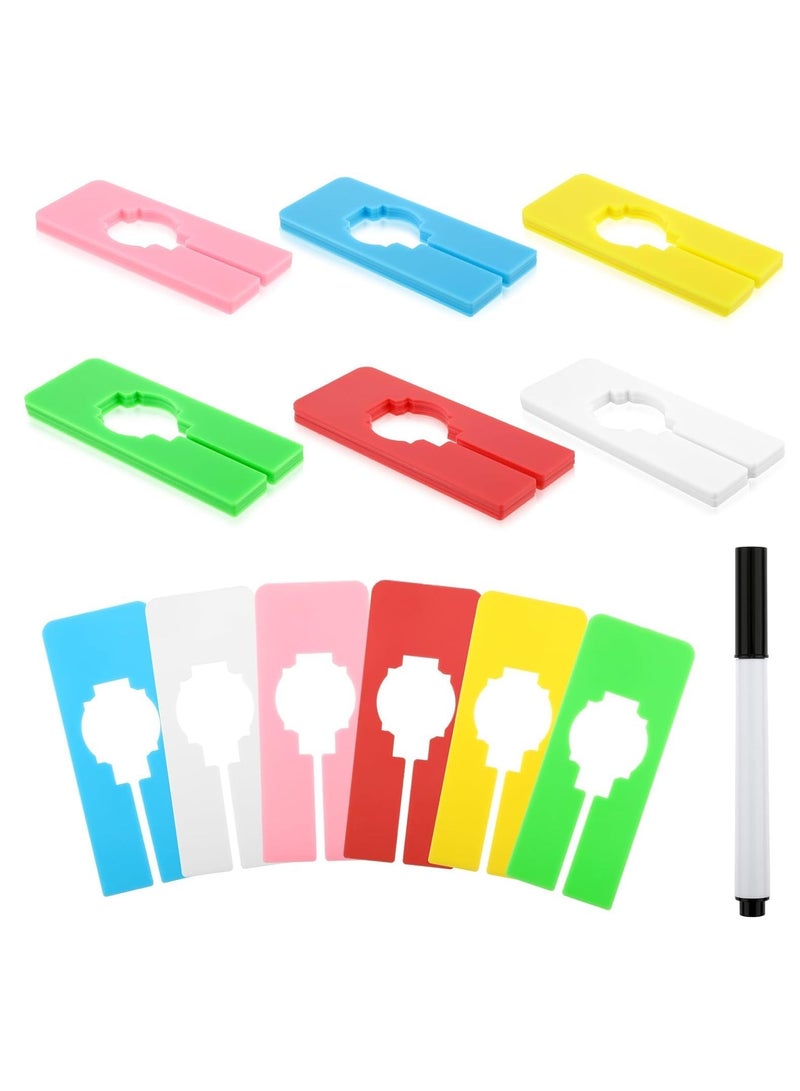 Closet Rack Dividers 24Pcs Clothing Size Hanger Dividers with a Bonus Marker Closet Organizers Clothing Dividers Labels Writable Closet Divider Set for Sorting Clothes Size 6 Colors - Image 1