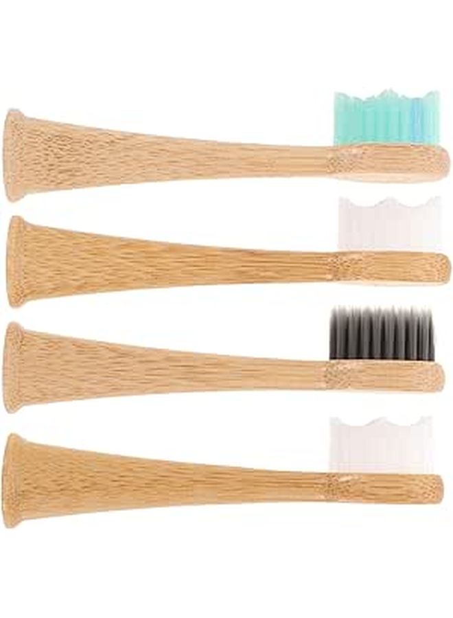Soft Bristle Charcoal Replacement Heads For Electric Toothbrush 4 Pack Biodegradable - Image 1