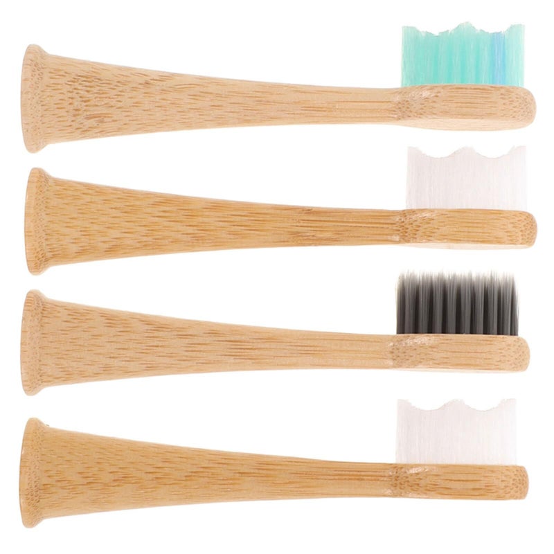 Soft Bristle Charcoal Replacement Heads For Electric Toothbrush 4 Pack Biodegradable - Image 2