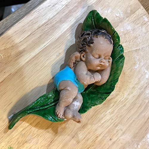 HiParty Cute Sleeping Angel Baby on a Leaf Silicone Fondant Mold Angel with Wings Baby Shower Birthday Party Cake Decoration Chocolate Candy Mold Soap Wax Melt Clay Mold - Image 5