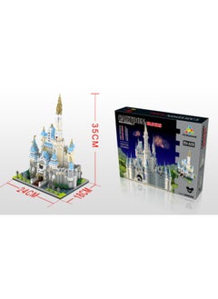 3d Wooden Puzzle Toy - Clock Tower Building Blocks Set Educational Diy Assembly Model For Kids Creative Playtime Fun-Color:66519 Blue Castle