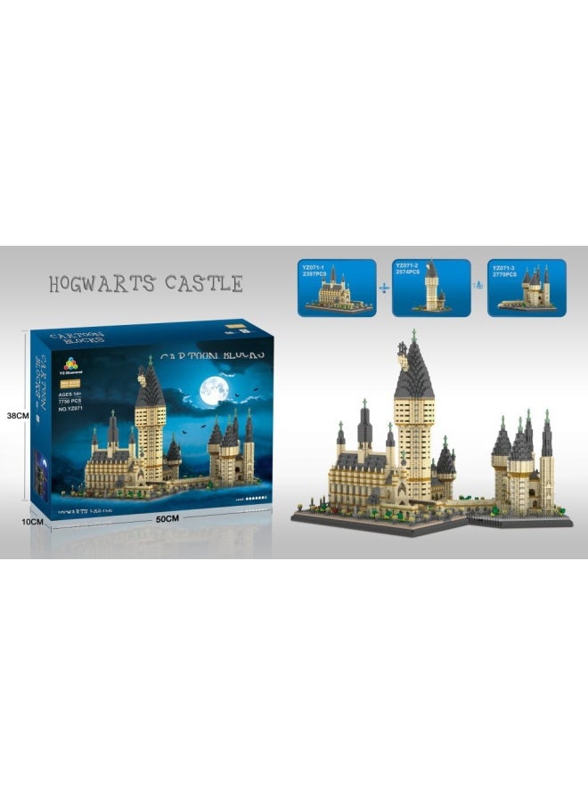 Generic - 3d Wooden Puzzle Toy - Clock Tower Building Blocks Set Educational Diy Assembly Model For Kids Creative Playtime Fun-Color:66519 Blue Castle - Image 1