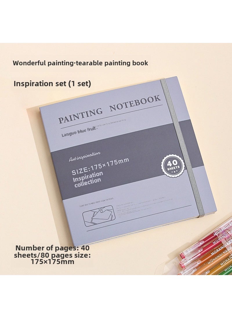 Blue Fruit Wonderful Painting Tearable Painting Book Small Pocket Book Fish Set Thickened Acrylic Cardboard Blank Painting Special Purpose zero sense set 
