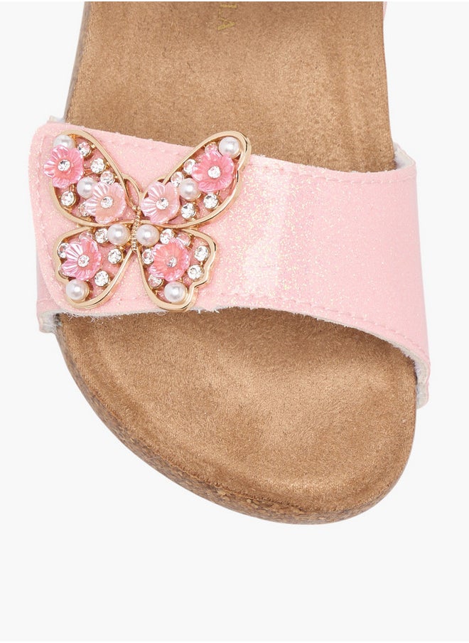 Flora Bella By Shoexpress Butterfly Accent Sandals with Hook and Loop Closure  - Image 3