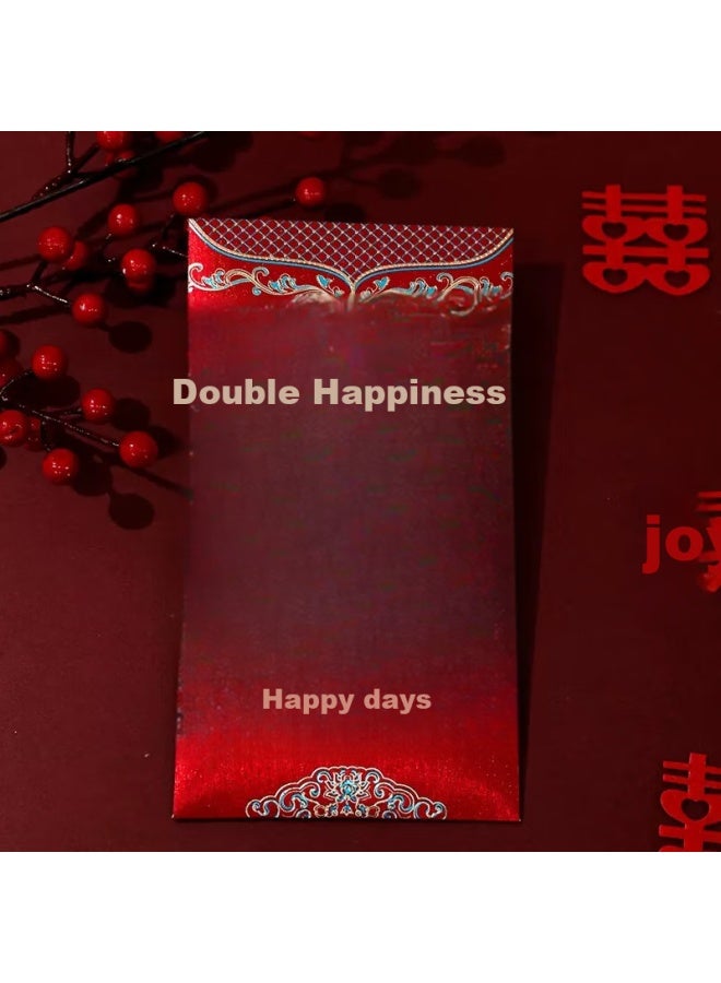 June bride Wedding Red Envelope With "xi" Character, Engagement And Wedding Gift, Chinese-style Lucky Money Packet, 6 Pieces, 10,000 Yuan Denomination - Image 2