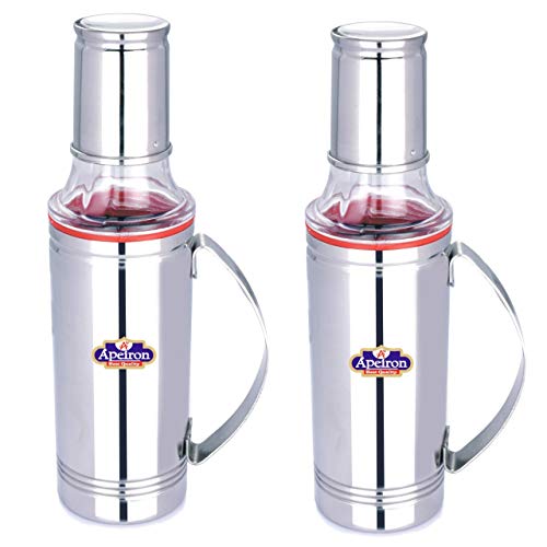 Apeiron Stainless Steel 500 ml Cooking Oil Dispenser with Handle, Oil Nozzle Dropper Container, Dust & Leak Proof Oil Bottle Pourer, Oil Pot with Sharp Finish, Vinegar Dispenser (2) - Image 1