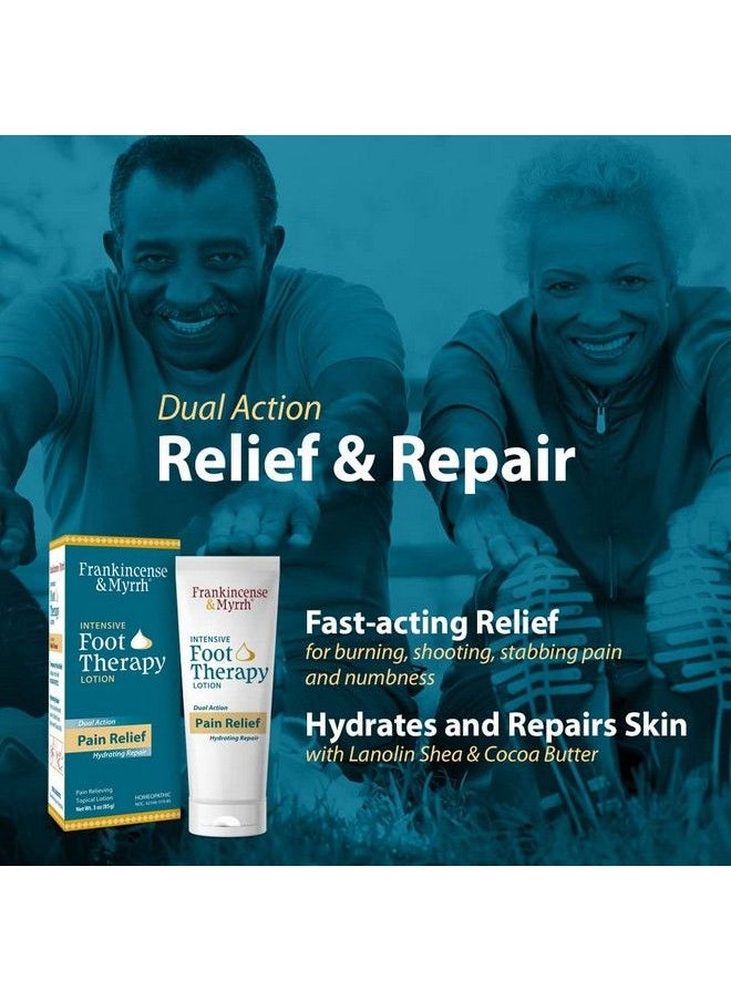 Frankincense & Myrrh - Foot Pain Relief Lotion Intensive Foot Therapy Dual Action Neuropathy Pain Relief Cream And Hydrating Skin Repair With Essential Oils 3 Ounce (Pack Of 1) - Image 1