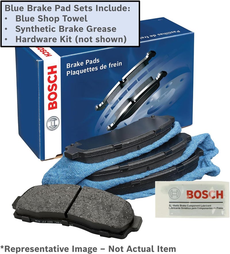 BOSCH BE1654H Blue Ceramic Disc Brake Pad Set With Hardware - Compatible With Select Honda Accord, HR-V; FRONT - Image 2