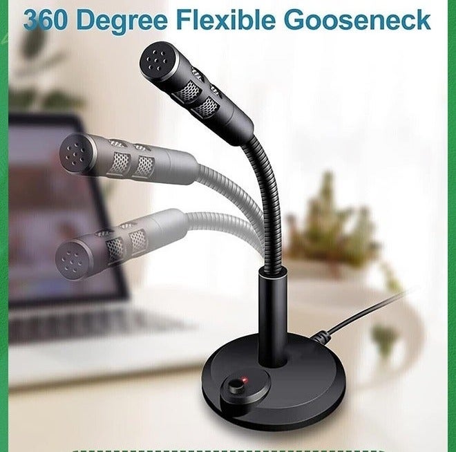 USB Computer Microphone,Plug and Play Desktop PC Laptop Microphone with Mute Button and LED Indicator for Streaming, Podcasting, Recording, Gaming, Skype, YouTube Mic for Mac or Window Black. - Image 4