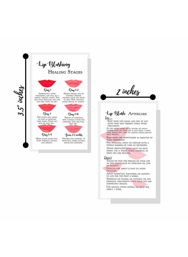 Boutique Marketing LLC Boutique Marketing LLC Lip Blush Stages of Healing and Aftercare Instructions Cards,Package of 50,Double Sided Size 2x3.5 inch inches Business Card,Lips Design,white,red,pink,black  - Image 3