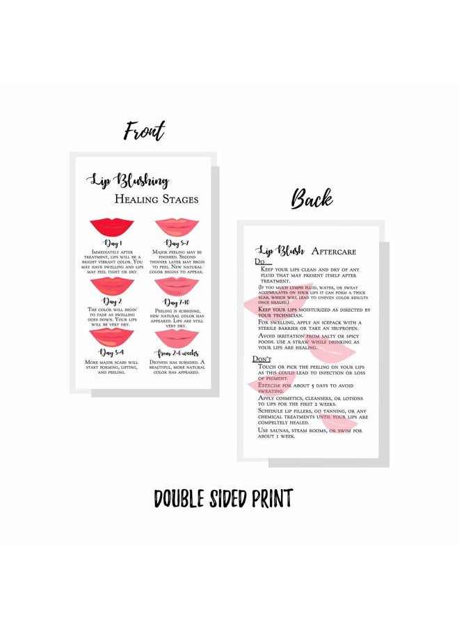 Boutique Marketing LLC Boutique Marketing LLC Lip Blush Stages of Healing and Aftercare Instructions Cards,Package of 50,Double Sided Size 2x3.5 inch inches Business Card,Lips Design,white,red,pink,black  - Image 4