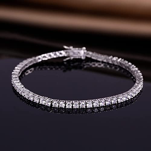 Gemsme 18K White Gold Plated 3.0mm Cubic Zirconia Classic Tennis Bracelet 6.0 Inch - Image 4