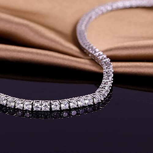 Gemsme 18K White Gold Plated 3.0mm Cubic Zirconia Classic Tennis Bracelet 6.0 Inch - Image 5