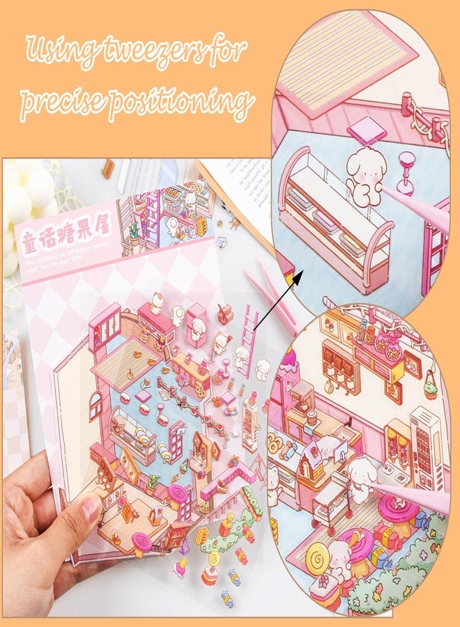 DAPUTOU 24 Sets 3D Scene Sticker Therapy Fun Cartoon Make Your Own Room Shop Scenes DIY House Stickers for Kids Cartoon Animal Relief Stress Own - Image 4