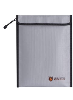KASTWAVE Fireproof Document Bag, Upgraded 15”x11” Waterproof and Fireproof Money Bag with Zipper, Fire Safe Storage for Cash A4 Legal Documents Valuables,Money,Jewelry,File and Tablet(Grey)  - Image 1