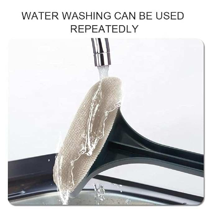 Kruthu Enterprise 2 in 1 Mesh Cleaner Brush with Windows Cleaning Wiper and Extended Handle Multipurpose Double Sided with Hanging Hole Used to Clean Mosquito Nets, Glass, Tabletop Etc Multicolor - Image 3