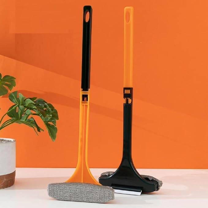 Kruthu Enterprise 2 in 1 Mesh Cleaner Brush with Windows Cleaning Wiper and Extended Handle Multipurpose Double Sided with Hanging Hole Used to Clean Mosquito Nets, Glass, Tabletop Etc Multicolor - Image 4