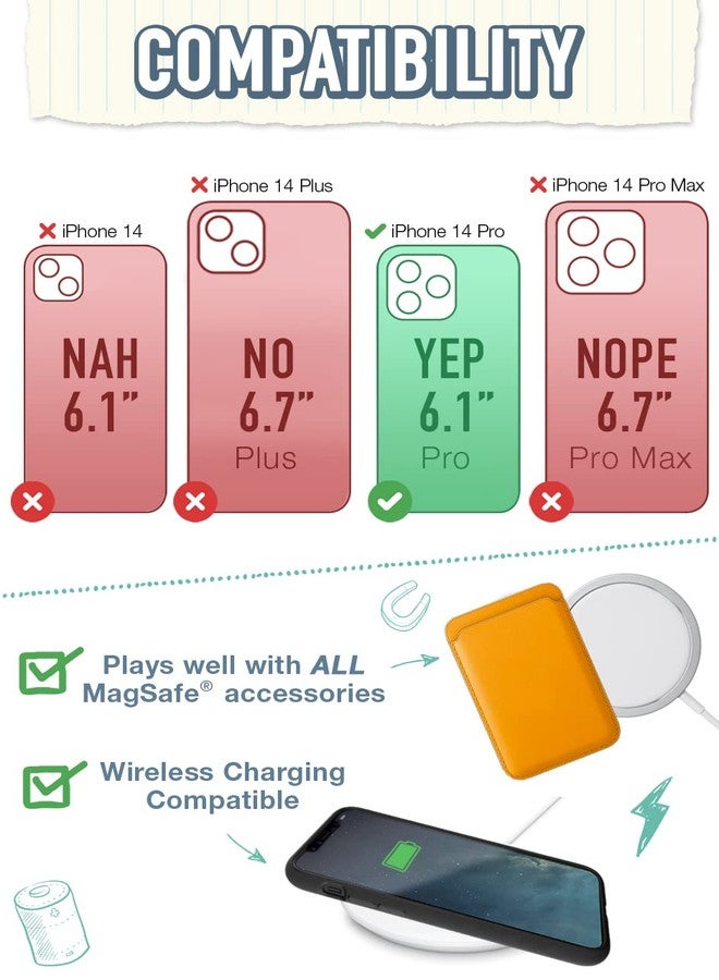 سمارتيش جراب Smartish® المغناطيسي الواقي لهاتف iPhone 14 Pro - Gripzilla متوافق مع MagSafe [متين وقوي] غطاء نحيف شديد التحمل مع حماية مُختبرة ضد السقوط لهاتف Apple iPhone 14 Pro - لون أسود أنيق - Image 5