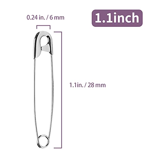 vrupin 1000 Pcs Assorted Safety Pins, 1.1 Inch Rust-Resistant Steel Wire Silver Sewing Pins for Clothes & Crafts Use - Image 3