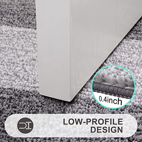 Kitinjoy Indoor Outdoor Door Mat, 32x20 Non-Slip Absorbent Dirt Trapper, Low-Profile Washable Inside Entrance Front Floor Mat, Sturdy Soft Entry Doormats for Entryway, Grey - Image 4