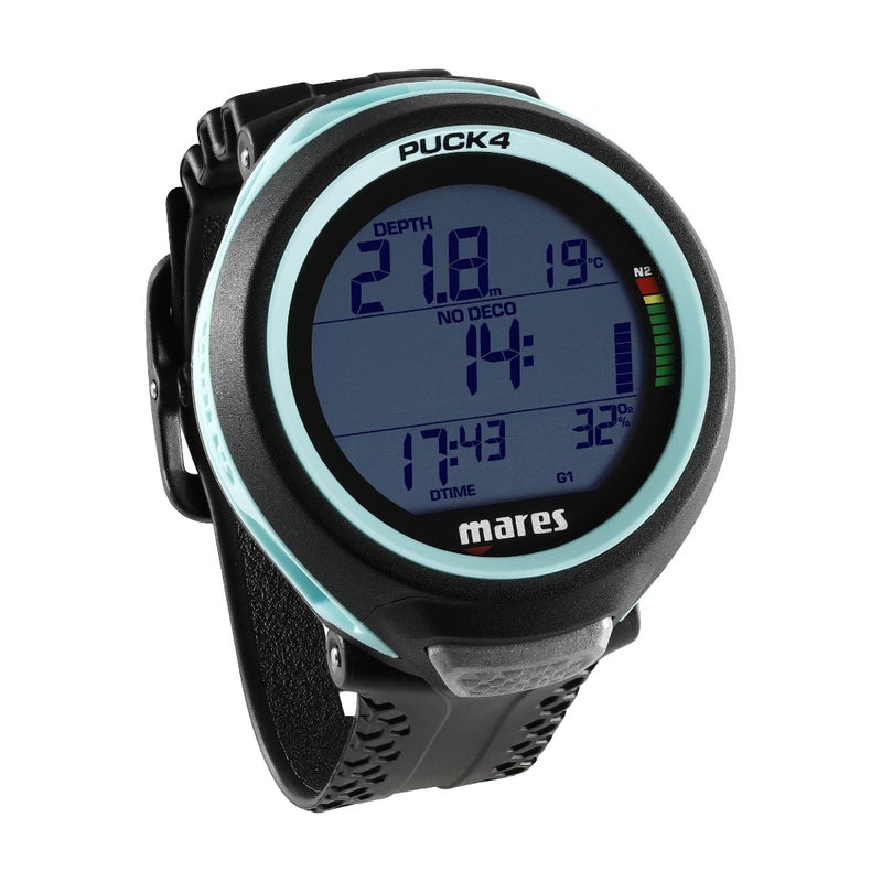 Mares Puck 4 Wrist Dive Computer EntryLevel WatchStyle One Button Control Underwater Scuba Diving Computer BlackAqua - Image 2