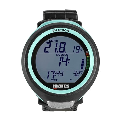 Mares Puck 4 Wrist Dive Computer EntryLevel WatchStyle One Button Control Underwater Scuba Diving Computer BlackAqua - Image 3