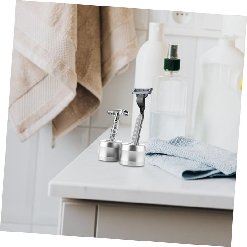 Aluminum Alloy Razor Stand 2 Pack With Non Slip Base For Stable Bathroom Shaving Organizer - Image 5