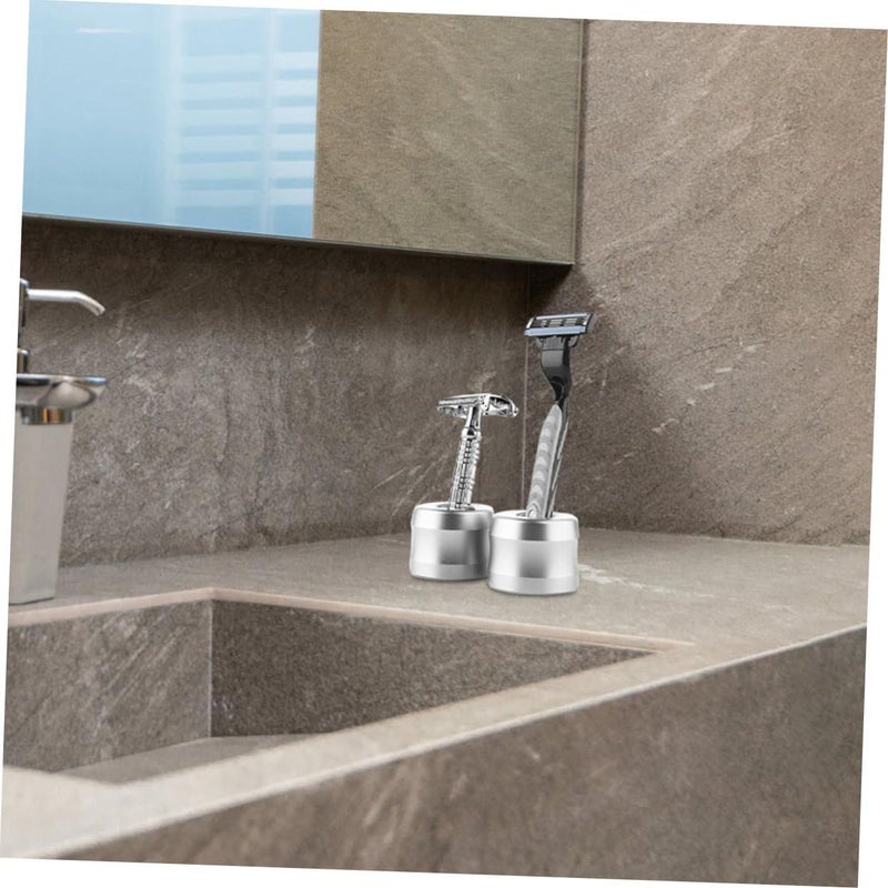 Aluminum Alloy Razor Stand 2 Pack With Non Slip Base For Stable Bathroom Shaving Organizer - Image 4