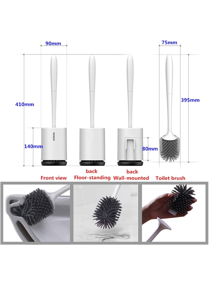 إيكوكو فرشاة وحامل المرحاض، مصنوعة من مطاط لدن بالحرارة المتين، فتحة تهوية، تتضمن رأس فرشاة، مثبتة على الحائط - قطعة واحدة - Image 5