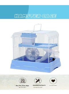 vsell24 Small Animals Hamster Cage with Running Exercise Wheel Water Bottle For Hamster, Mouse, Hedgehog, Mice, Gerbil, Habitat, 30X23X25.5Cm  - Image 3
