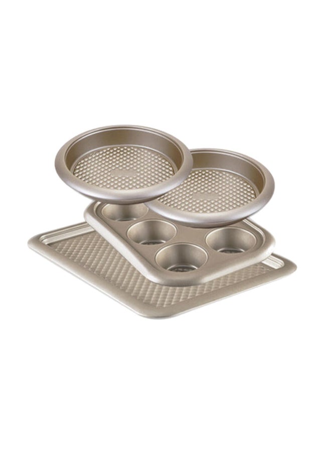 Penguen 4-Piece Dishwasher Safe Non-Stick Coating Bakeware Set Gold 43 x 10 x 33 cm D311E1 - Image 1