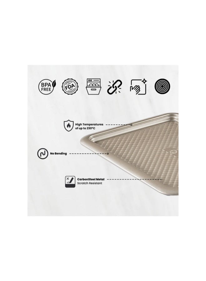 Penguen 4-Piece Dishwasher Safe Non-Stick Coating Bakeware Set Gold 43 x 10 x 33 cm D311E1 - Image 2