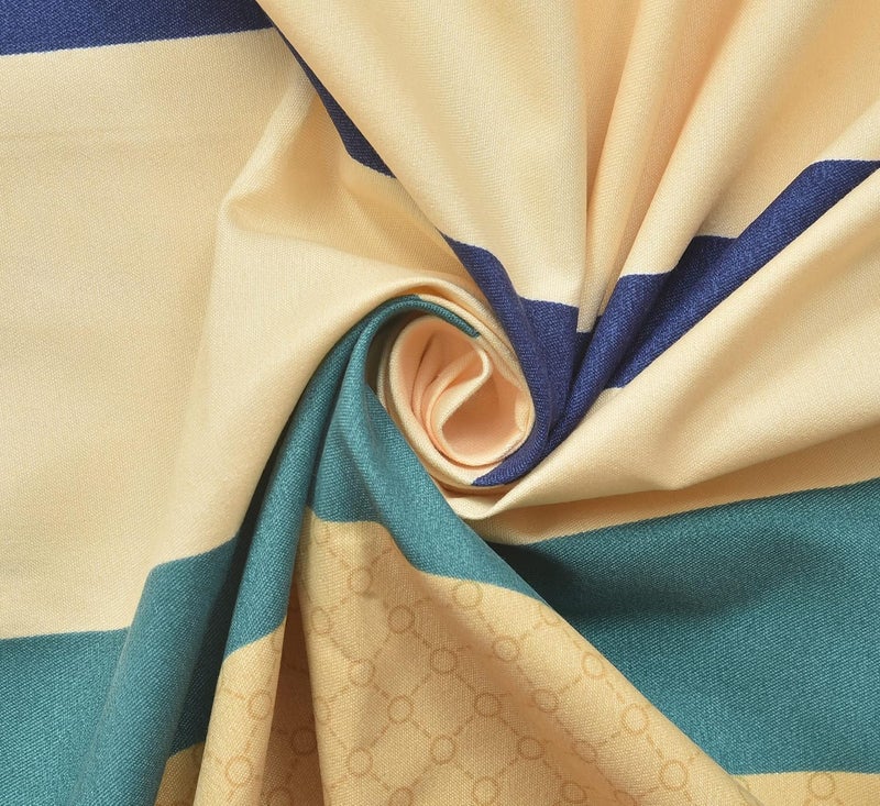 YaAkholic YaAkholic Glace Cotton 210 TC Single Bed Size Duvet CoverQuilt CoverRajai CoverBlanket Cover with Zipper 60x90 InchesYellow Stripe  - Image 2