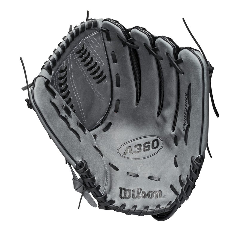 Wilson 2021 A360 SP13 13" Slowpitch Softball Glove - Right Hand Throw, Black/Grey - Image 3