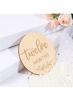 Gonice 14 Piece Wooden Baby Monthly Milestone Photo Cards, Baby Announcement Cards, Baby Milestone Discs for Newborn Baby Shower Gifts  - Image 4