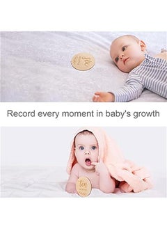 Gonice 14 Piece Wooden Baby Monthly Milestone Photo Cards, Baby Announcement Cards, Baby Milestone Discs for Newborn Baby Shower Gifts  - Image 5